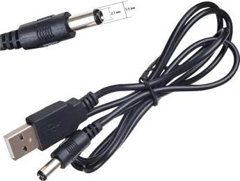 Кабель живлення для роутера Dynamode USB 5V  -  DC 5V (5.5x2.1 мм), 1 м Black