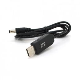 Кабель живлення для роутера Infinity USB (AM/DC) 1m 5, 5/2, 5 мм, 9V/12V, 1A OEM Black + перехідник 5.5/2.5mm(F)= 3.5*2.0(M)