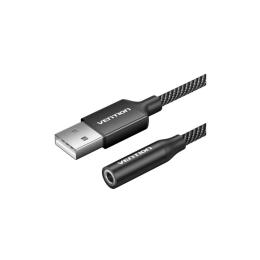 Звукова карта Vention USB AM to 3.5mm F 0.25m (4pin) 96kHz/24bit DSP noise reduction (CVEBC)