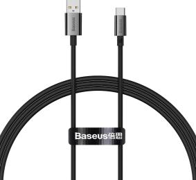 Дата-кабель Baseus P10320102114-00 USB Type-A (тато)  -  USB Type-C (тато), 1m Cluster Black Superior Series