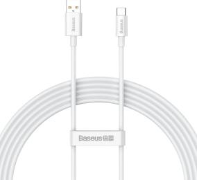 Дата-кабель Baseus P10320102214-03 USB Type-A (тато)  -  USB Type-C (тато), 2m Moon White Superior Series
