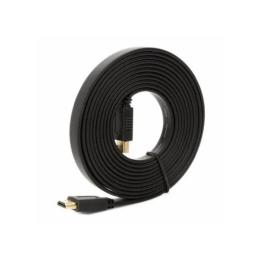 Відео-кабель Merlion 1072 HDMI(тато)HDMI(тато), 5m Black v1.4, плоский