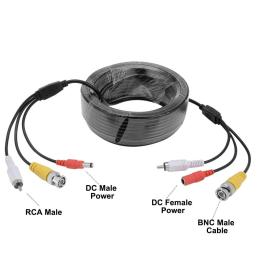 Патч-корд Proinstal BNC+DC+AV 15m Black 15 м, Q100, комбінований коаксіальний+живлення+звук