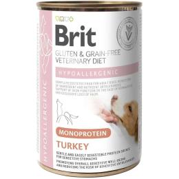 Корм вологий Brit VetDiet Hypoallergenic Turkey 400 г для собак із харчовою алергією з індичкою