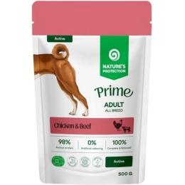 Вологий корм для собак Natures Protection Prime Active Adult Dogs Chicken and Beef 500 г (NPPR70470)