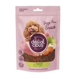 Ласощі для собак Delickcious з індичкою, морквою і яблуком 80 г 4820269147331