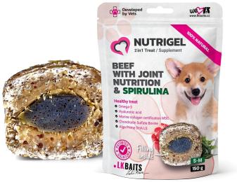 Ласощі для собак LK Baits Pet Nutrigel Beef S-M для суглобів з яловичиною і спіруліною 150 г