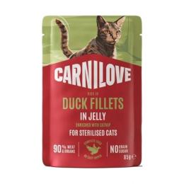 Корм вологий Carnilove Jelly Duck with Catnip Sterilised для стерилізованих котів качка і котяча мята в желе 85 г (101408)