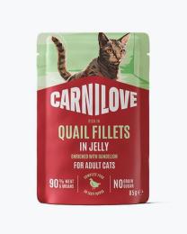 Корм вологий Carnilove Jelly Quail with Dandelion для котів перепілка і кульбаба в желе 85 г (101407)