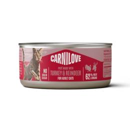 Корм вологий Carnilove Turkey &amp; Reindeer для котів паштет індичка і північний олень 100 г (101393)