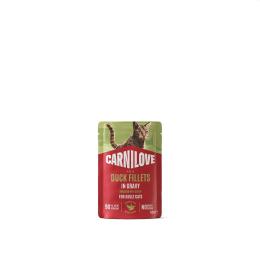 Корм вологий Carnilove Gravy Duck with Catnip для котів качка і котяча мята в соусі 85 г (101401)