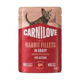 Корм вологий Carnilove Gravy Rabbit with Marigold Kitten для кошенят кролик і календула в соусі 85 г (101405)