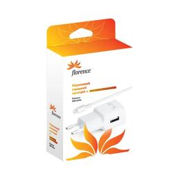 Зарядний пристрій мережевий Apple Lightning 1xUSB 1A Florence TC10-IPH6 White