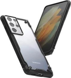 Чохол-накладка Ringke Fusion X для Samsung Galaxy S21 Ultra G998 Black Clear (8809758109841)