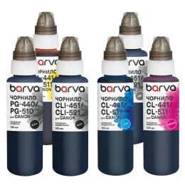 Комплект чорнил для принтера BARVA Canon PGI-450PGBK pigm + CLI-451BK/C/M/Y/GY 6x100 мл special (CPGI450-100-2MP)