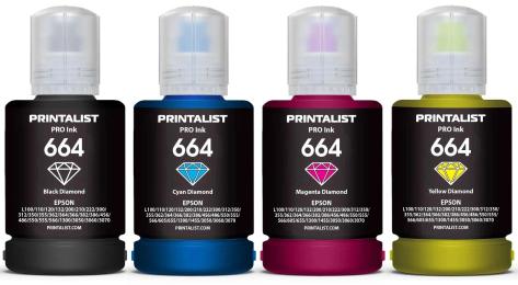 Комплект чорнил для принтера Printalist Epson L110/L210/L300 4х140г B/C/M/Y (PL664SET4)