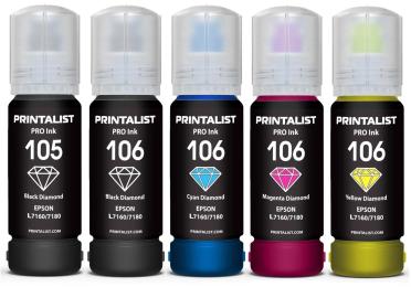 Комплект чорнил для принтера Printalist Epson L7160/7180 5х70г BP/PB/C/M/Y (PL105SET)