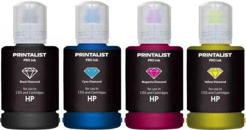 Комплект чорнил для принтера Printalist HP 4х140г B/C/M/Y SET (PL-INK-HP-SET4)