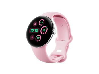 Смарт-годинник Google Pixel Watch 3 Wi-Fi 41mm Polished Silver Aluminum Case/Rose Quartz Active Band