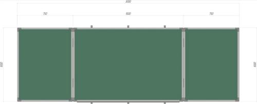 Магнітна дошка Сектор К3010 крейдяна 300х100 см