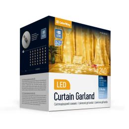 Гірлянда ColorWay CW-GW-240L32U White 3x2 м, 240LED USB теплий колір