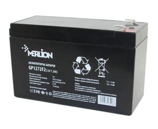 Акумулятор для ДБЖ Merlion 12V 7,2Ah Black (GP1272F2B) AGM 150x65x95 (100)