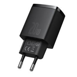 Адаптер живлення для телефона Baseus CCXJ-B01 Black (Compact Quick Charger Type-C+USB 20W EU )