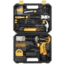 Шурупокрут DEKO DKCD12FU-LI Black Yellow набір інструментів в кейсі (104 шт.)