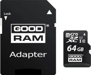 Карта памяті GoodRam MicroSDXC 64GB UHS-I/U3 Class 10 + SD-adapter R100/W70MB/s + SD-adapter (GGSM3AA-0640R12)