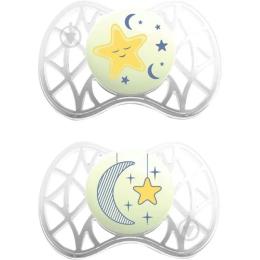 Пустушка Nuvita Air NV7082 ортодонтична, світиться у темряві, 6 м+, 2 шт.