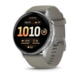 Смарт-годинник Garmin Venu 4, 45mm Silver with Silver Gray Silicone Band