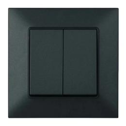 Вимикач Panasonic Arkedia Slim Black 2-клавішний