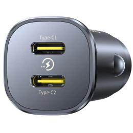 Автомобільний адаптер для телефона Baseus GoTrip DP1 Car Charger C + C 30W Black C00072300123-01