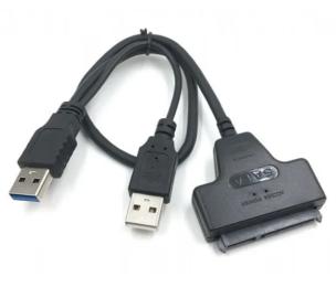 Кабель для підєднання накопичувачів інформації Voltronic 0.1m USB (тато) - SATA (тато) Black