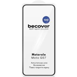 Захисне скло BeCover 10D для Motorola Moto G57 Black (715713)