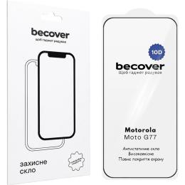 Захисне скло BeCover 10D для Motorola Moto G77 Black (715714)