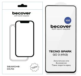 Захисне скло BeCover 10D для Tecno Spark Go 3 (KN3) Black (715167)