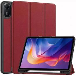 Чохол-книжка для планшета BeCover Flexible TPU Mate для Xiaomi Redmi Pad 2 11.0 Red Wine з кріпленням для стилуса (715601)