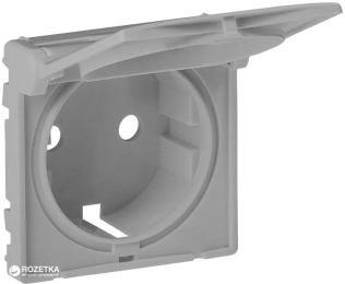 Накладка розетки Legrand Valena Life 754842 Aluminum 2К+З з кришкою