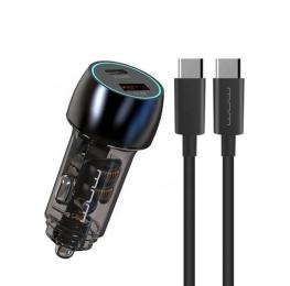 Автомобільний зарядний пристрій для телефона WUW WUW-T103C PD 30W + QC 3.0 18W Black