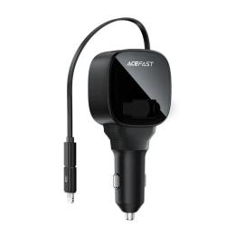 Автомобільний зарядний пристрій для телефона Acefast B17 95W car charger with telescopic cable Black