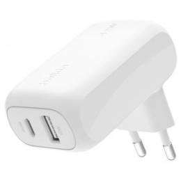 Адаптер живлення для телефона Belkin 2Вт USB-C PD PPS 30Вт, USB-A 12Вт White WCB009VFWH
