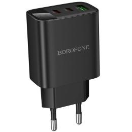Адаптер живлення для телефона Borofone BA98A Ilustre with digital display PD30W (1USB-A/2C) Black