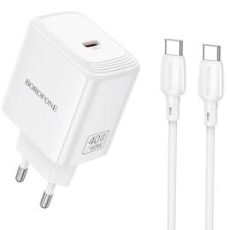 Адаптер живлення для телефона Borofone BN33 Fuente PD40W (1USB-C) White