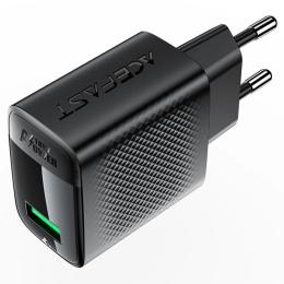 Адаптер живлення для телефона Acefast A90 QC18W GaN single (USB-A) charger Black