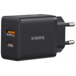 Адаптер живлення для телефона Baseus Cube Fast Charger C + U 20W EU Cluster Black P10111403113-00