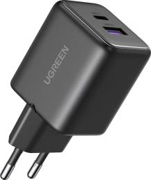 Адаптер живлення для телефона Ugreen X516 30W 2-Port GaN Fast Charger Black (65014)