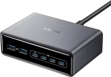Адаптер живлення для телефона Anker PowerPort GaNPrime 200W 4xUSB Type-C, 2xUSB Type-A Black (A2683341)