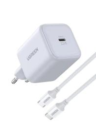 Адаптер живлення для телефона Ugreen X524 45W USB-C GaN Fast Charger Set White (65055)