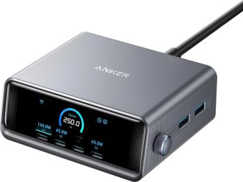 Адаптер живлення для телефона Anker GaNPrime 250W 4xUSB-C PD, 2xUSB-A Black (A2345341, A2345141)